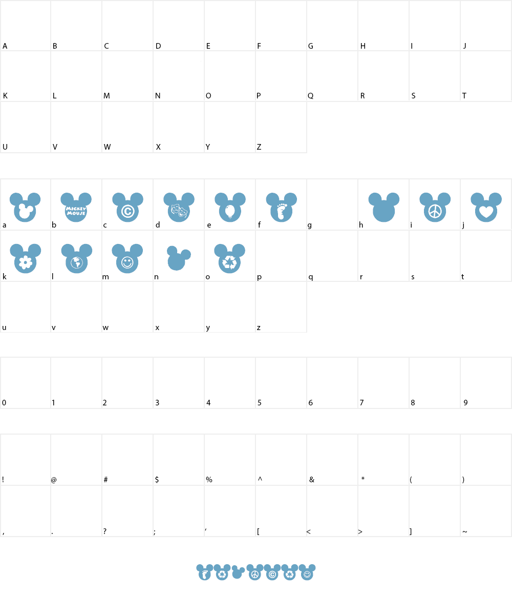 Mickey Ears Extra Font Character